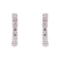 Whie Gold Baguette Diamond Hoop Studs