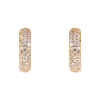 Yellow Gold Diamond Pave Hoop Earrings