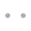 White Gold Diamond Halo Stud Earrings