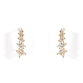 Yellow Gold Princess Cut Diamond Drop Earrings