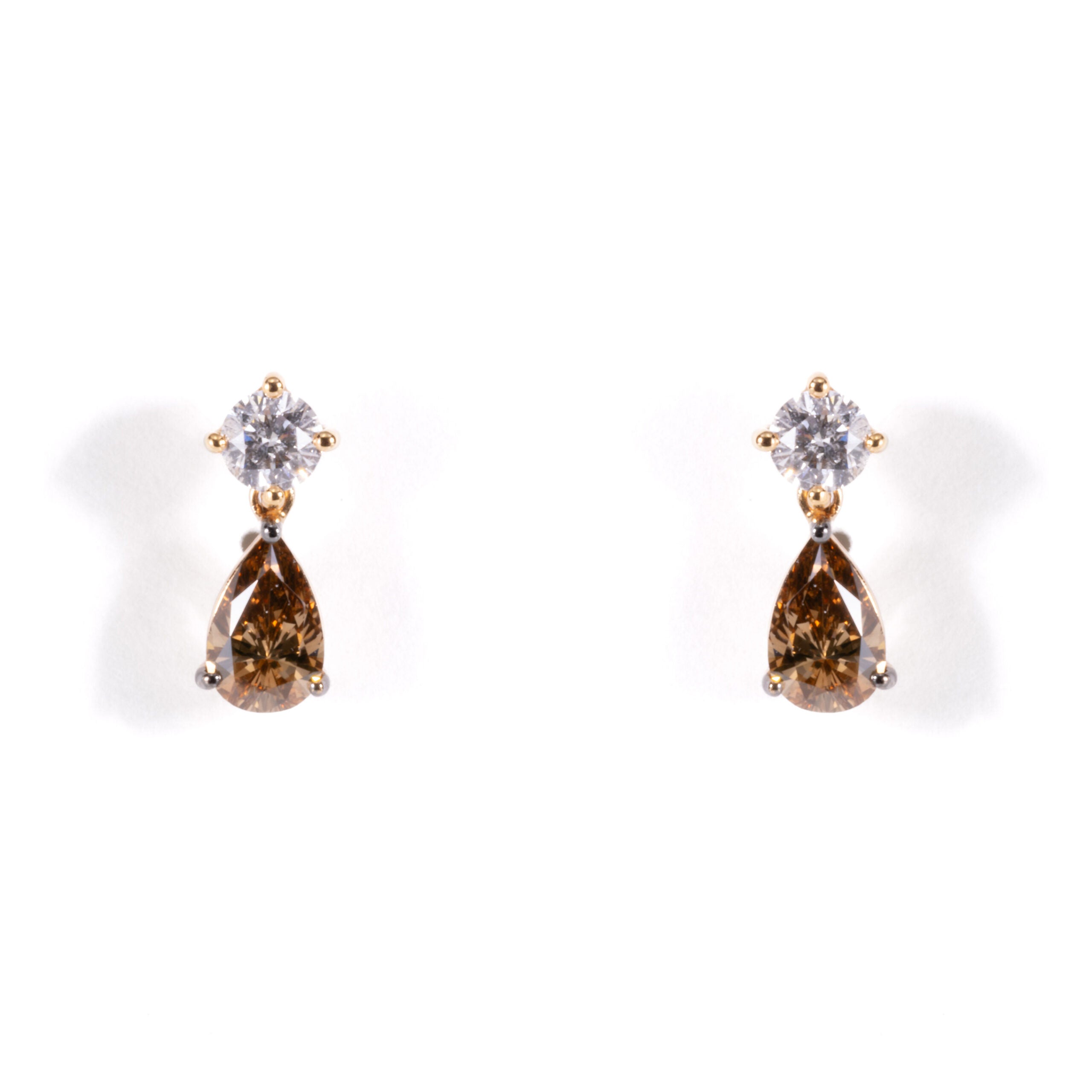 Rose Gold Congac & Diamond Studs