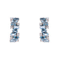 Baguette Blue Sapphire & Diamond Earrings