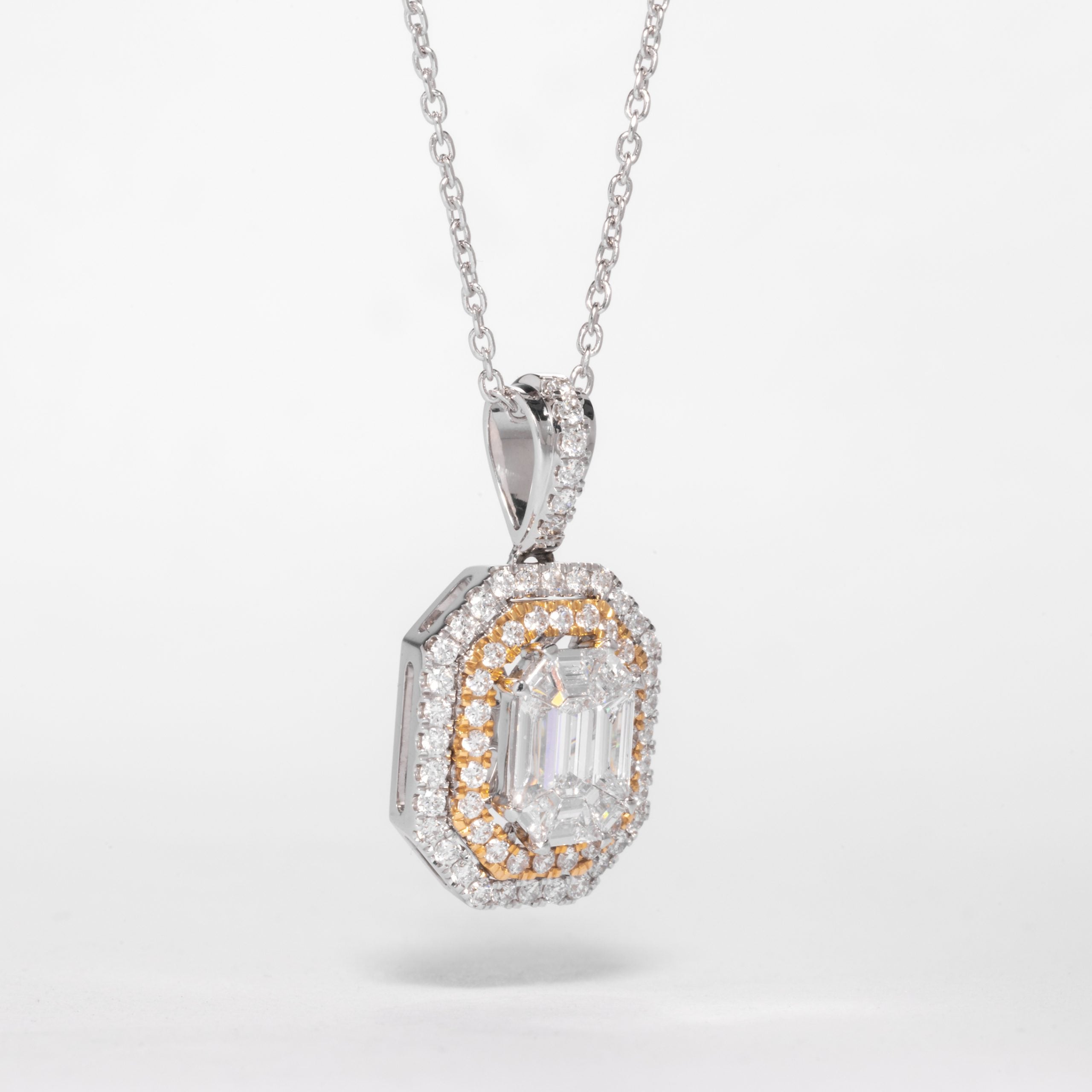 Emerald Cut Diamond Pendant - Image 2