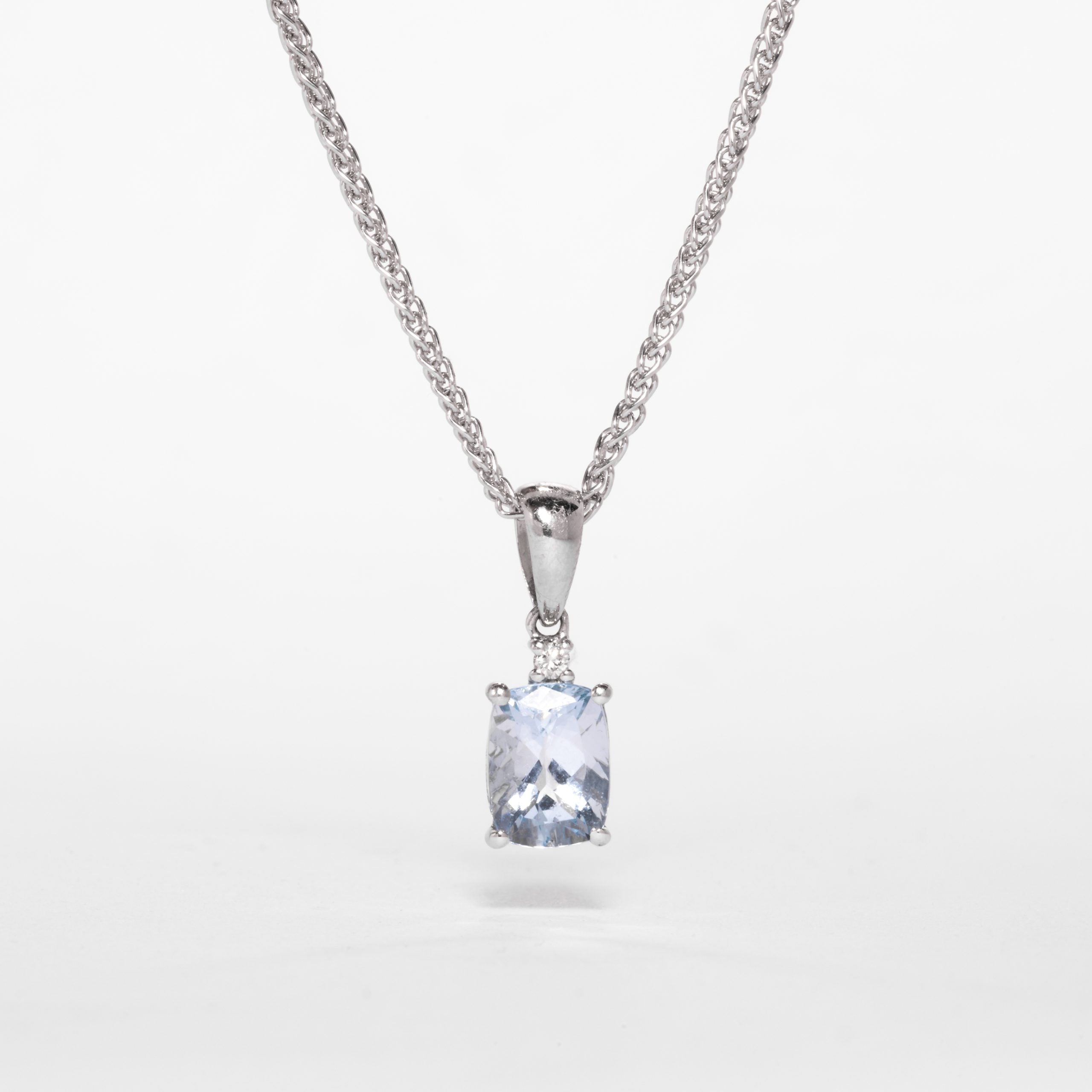 Aquamarine & Diamond Pendant