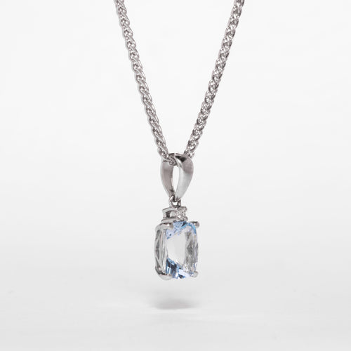 Aquamarine & Diamond Pendant - Image 2