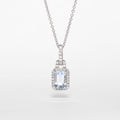 Baguette Aquamarine And Diamond Pendant