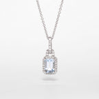 Baguette Aquamarine And Diamond Pendant