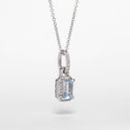 Baguette Aquamarine And Diamond Pendant - Image 2