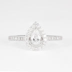 Pear Shape Diamond Halo Ring - Image 3