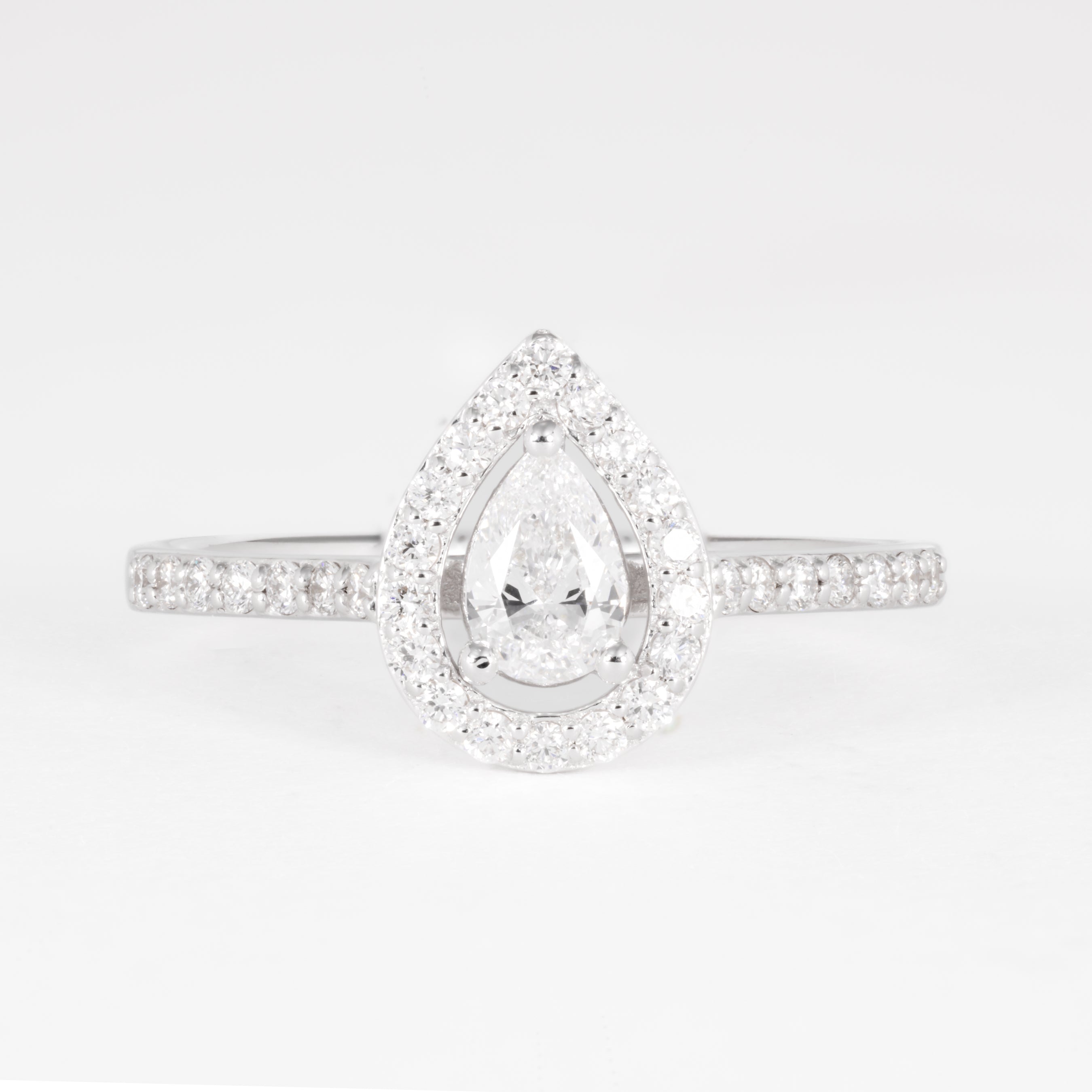 Pear Shape Diamond Halo Ring - Image 3
