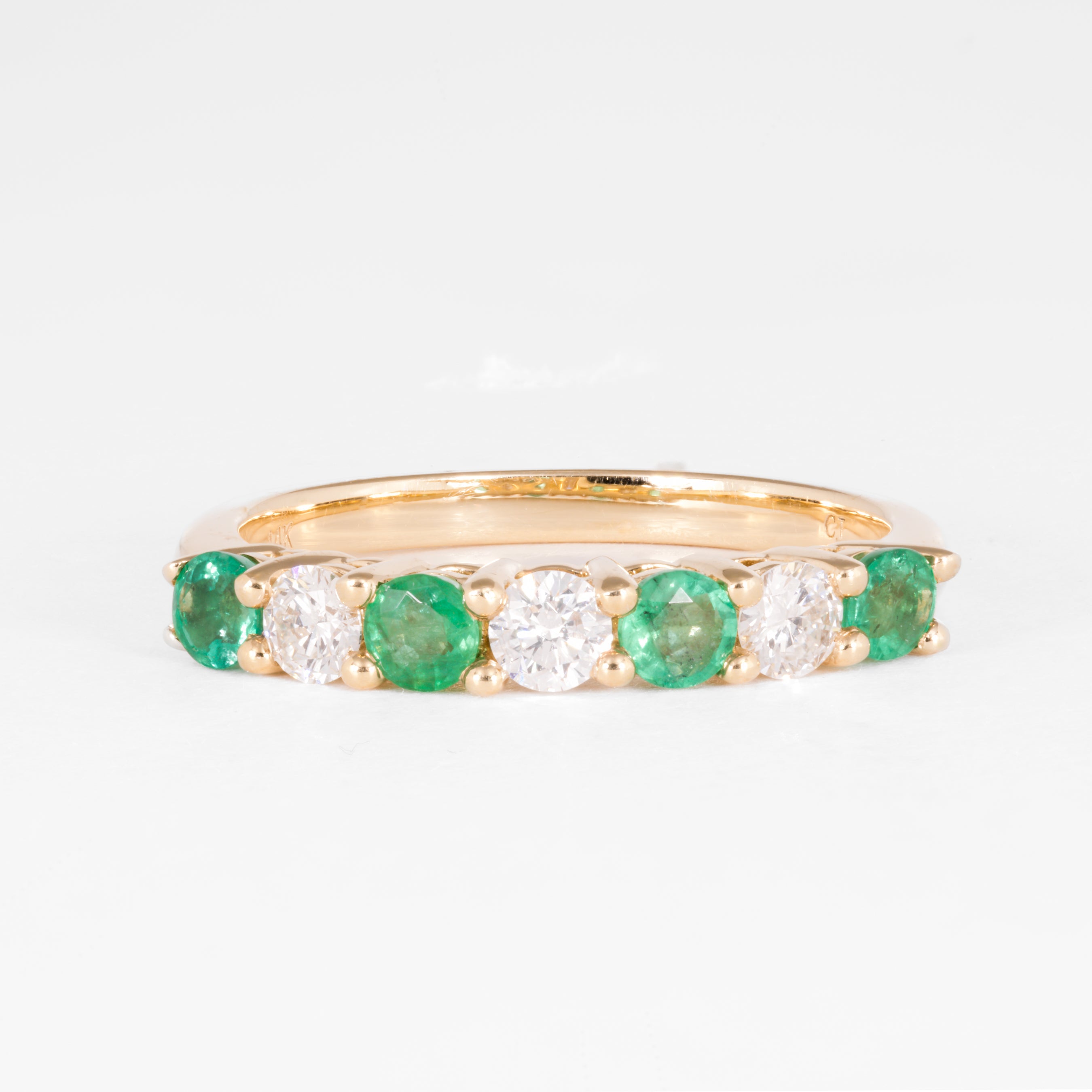 Diamond And Emerald Eternity Ring - Image 3