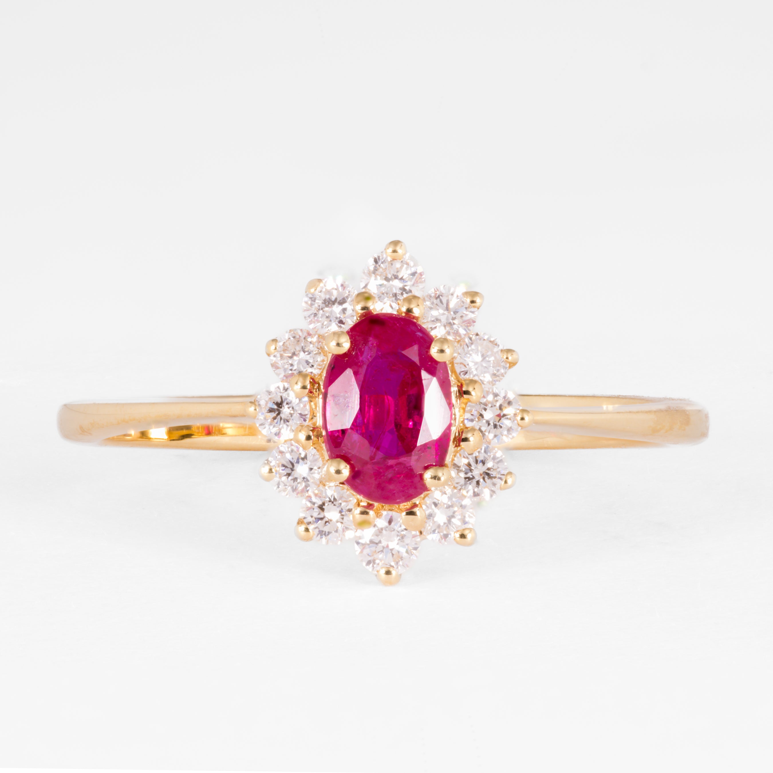 Ruby And Diamonds Cluster Ring - Image 3