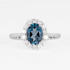 Oval London Blue Topaz Cluster Ring - Image 3
