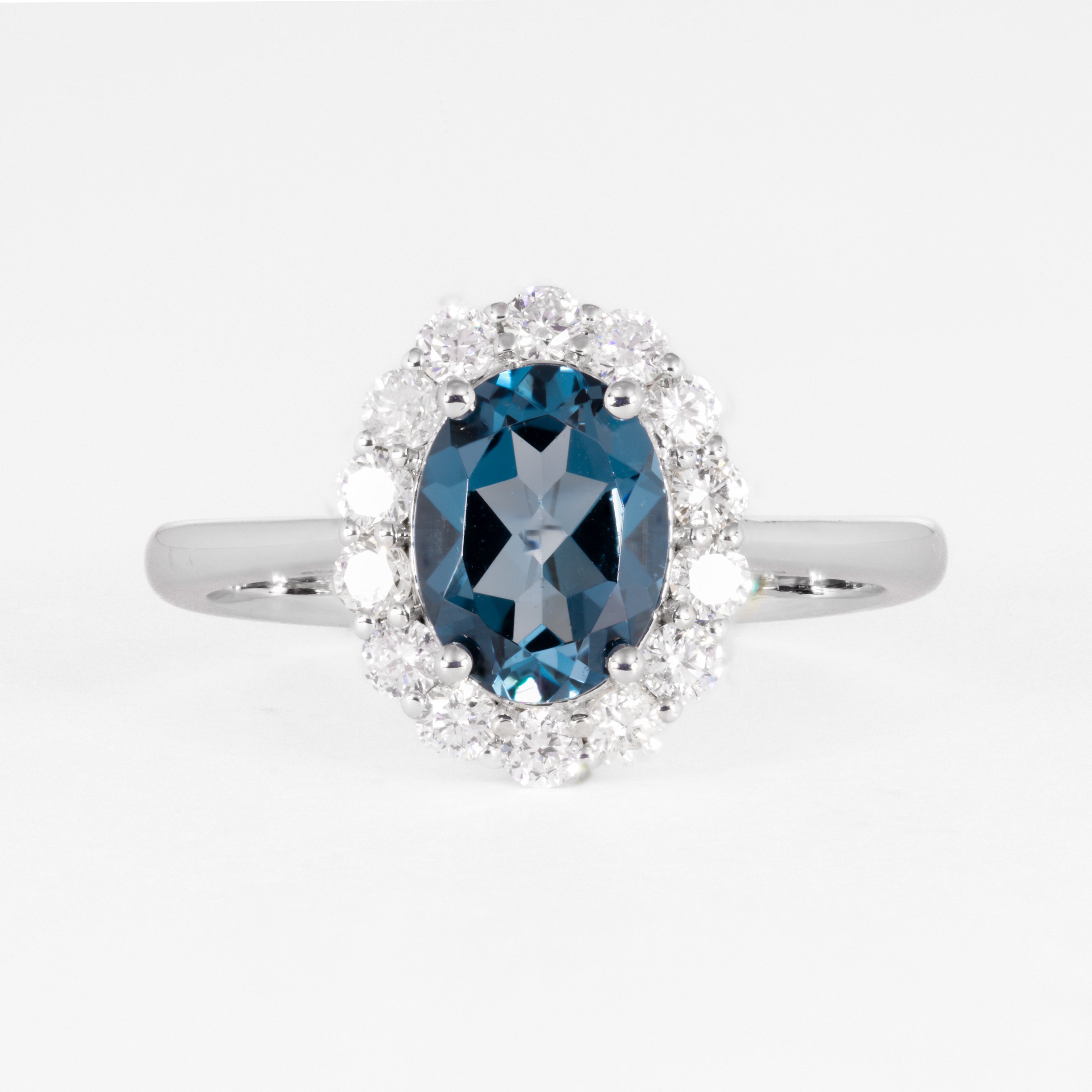 Oval London Blue Topaz Cluster Ring - Image 3