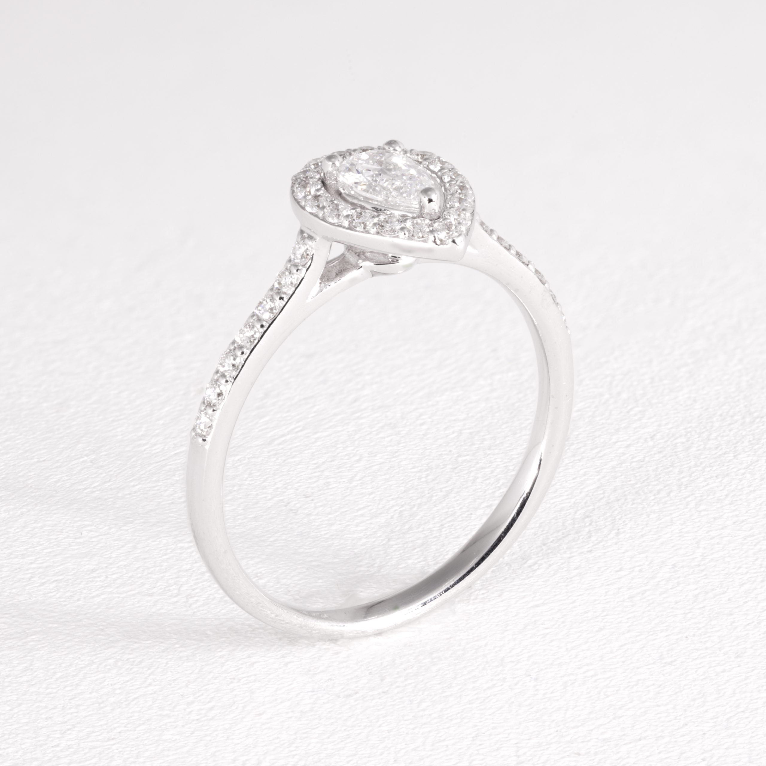 Pear Shape Diamond Halo Ring