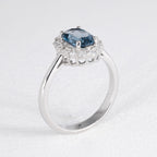 Oval London Blue Topaz Cluster Ring