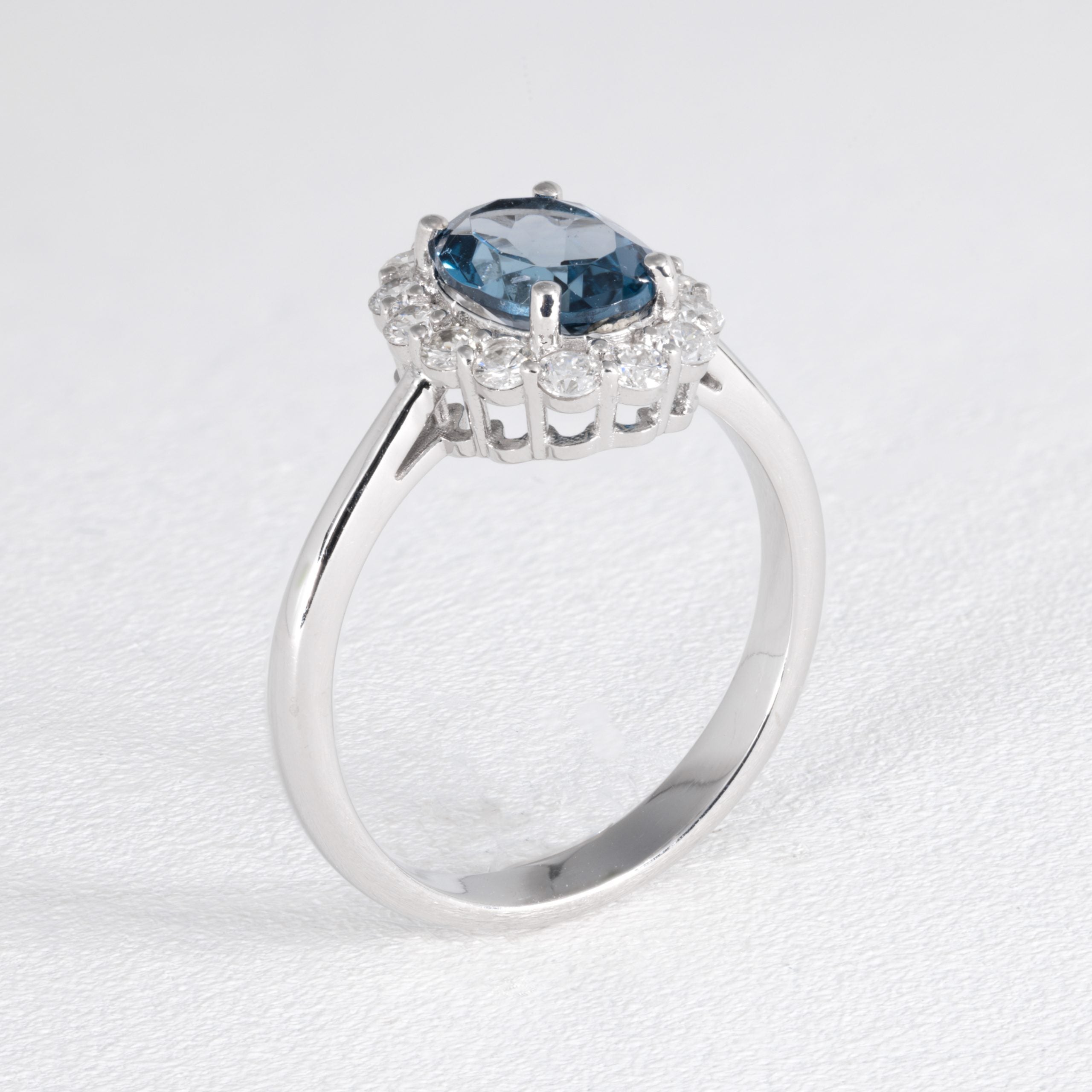 Oval London Blue Topaz Cluster Ring