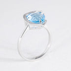 Heart Shaped Blue Topaz & Diamond Ring