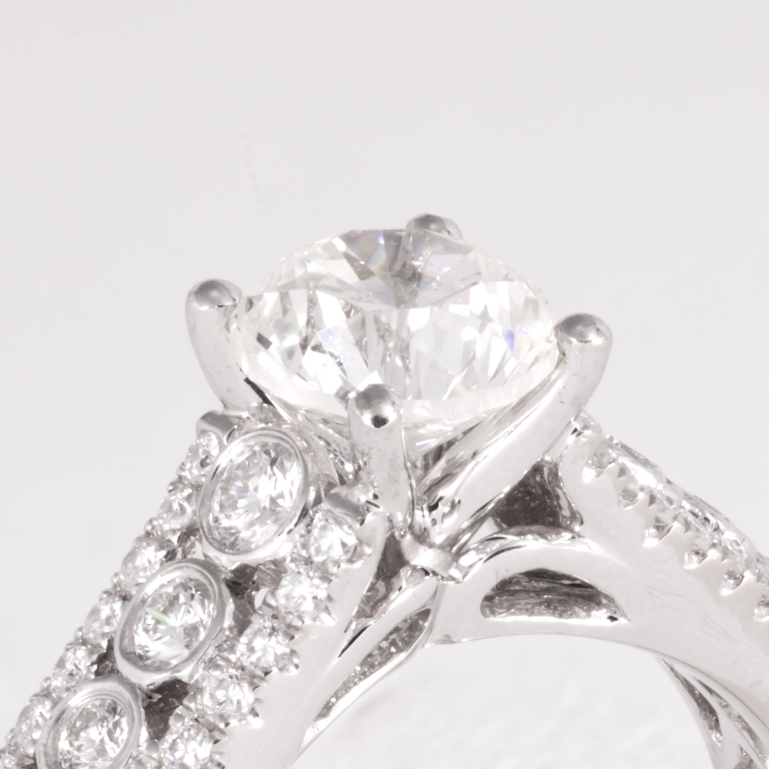 Diamond Engagement Ring With Pave and Tube Setting - Image 2