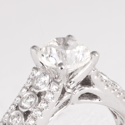 Diamond Engagement Ring With Pave and Tube Setting - Image 2