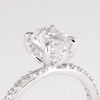 Oval Diamond Solitaire Ring - Image 2