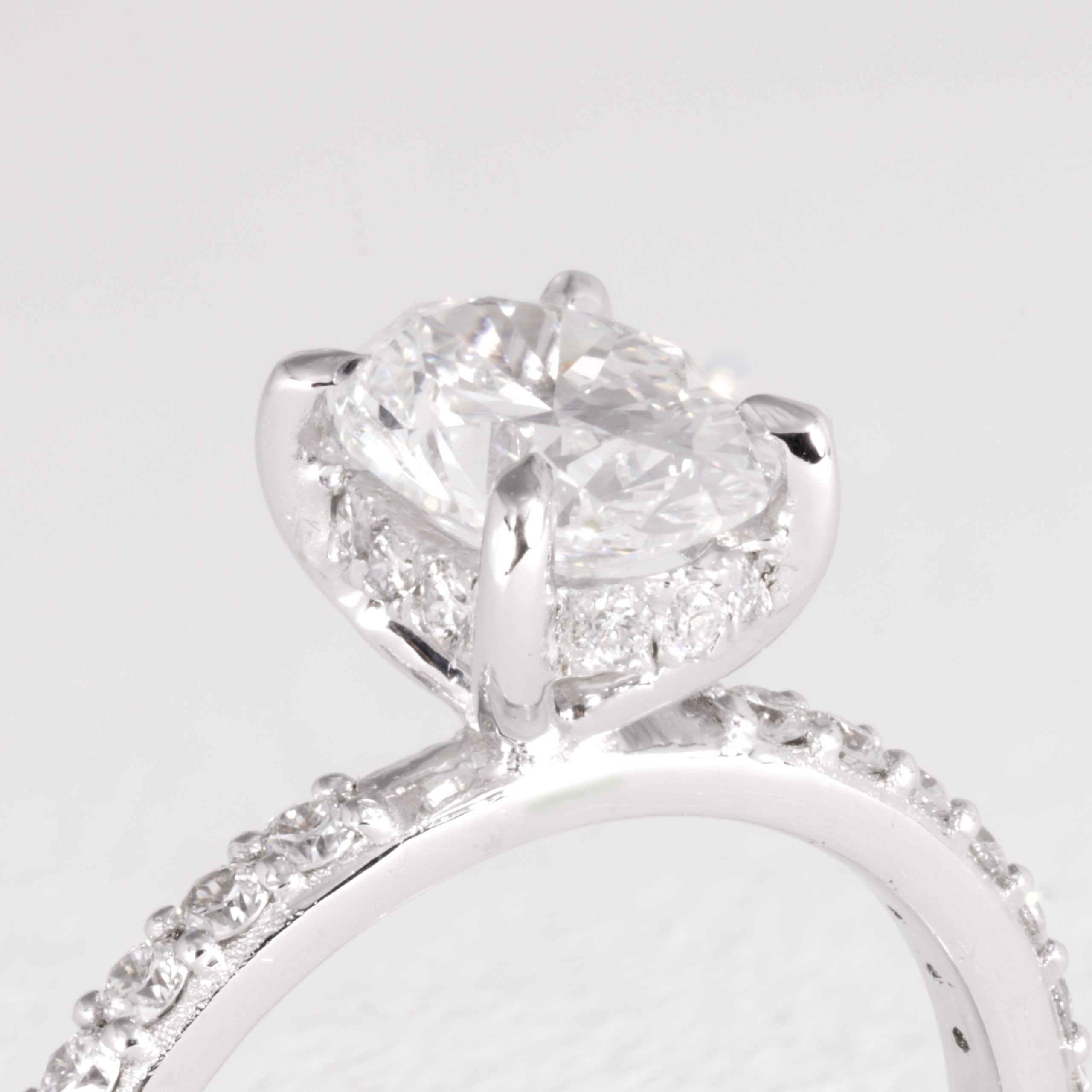 Oval Diamond Solitaire Ring - Image 2