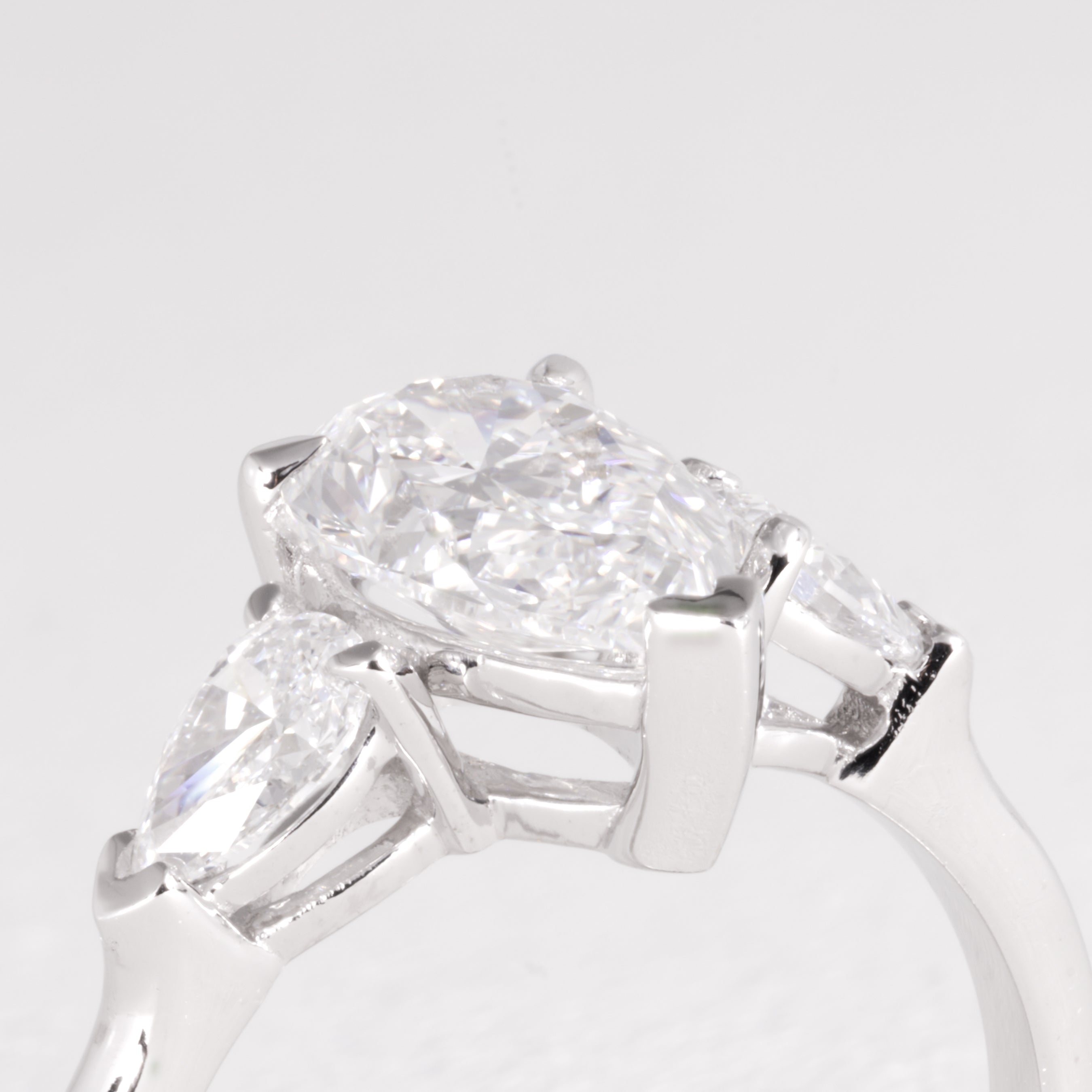 Pear Shape Diamond Trilogy Ring - Image 2