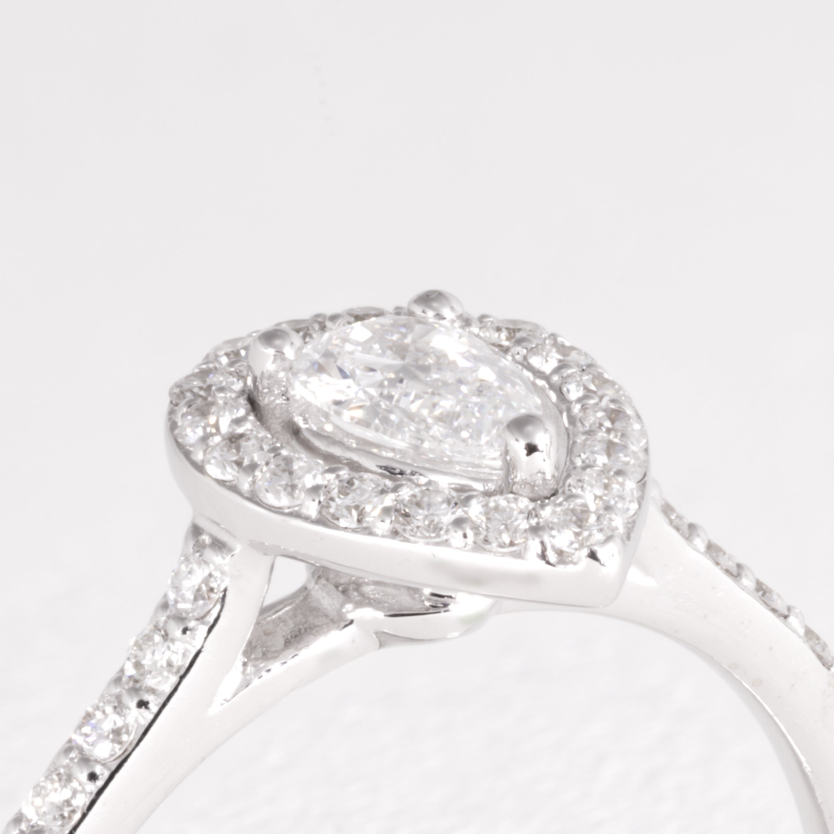 Pear Shape Diamond Halo Ring - Image 2