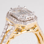 Baguette Diamond Halo Ring - Image 2