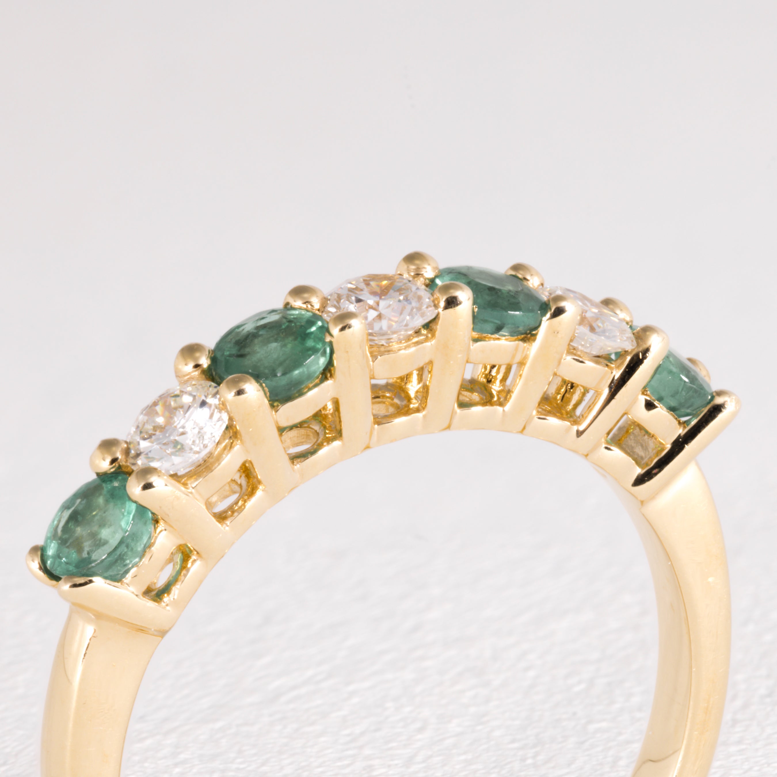 Diamond And Emerald Eternity Ring - Image 2