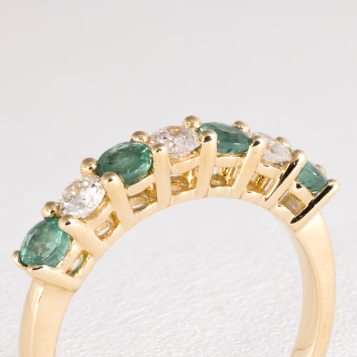 Diamond And Emerald Eternity Ring - Image 2