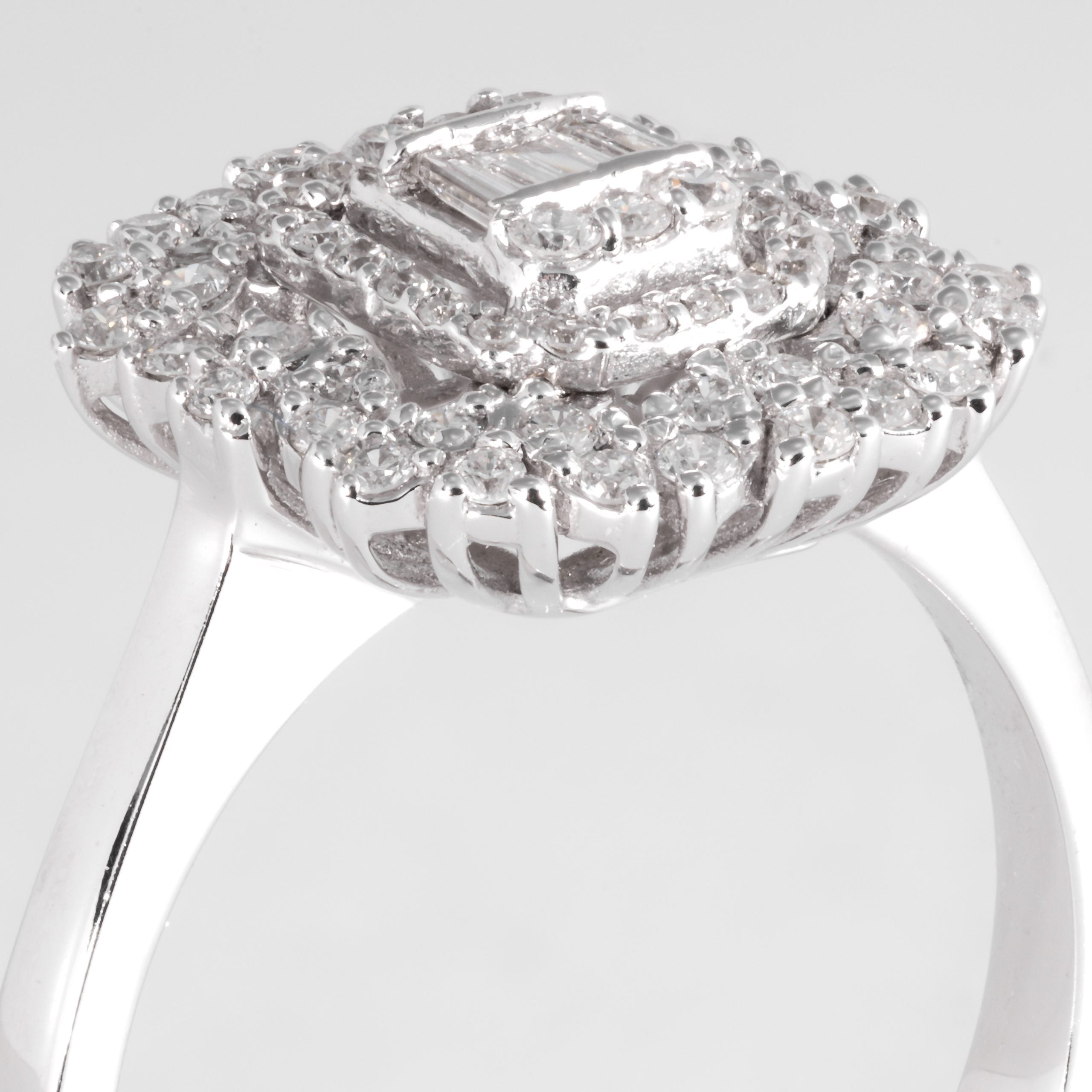 Baguette Diamond Cluster Ring - Image 2