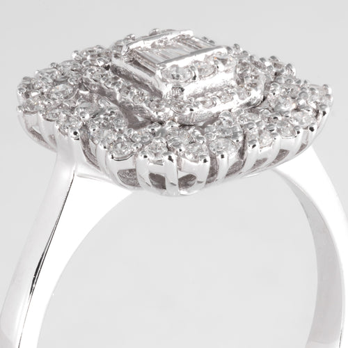 Baguette Diamond Cluster Ring - Image 2