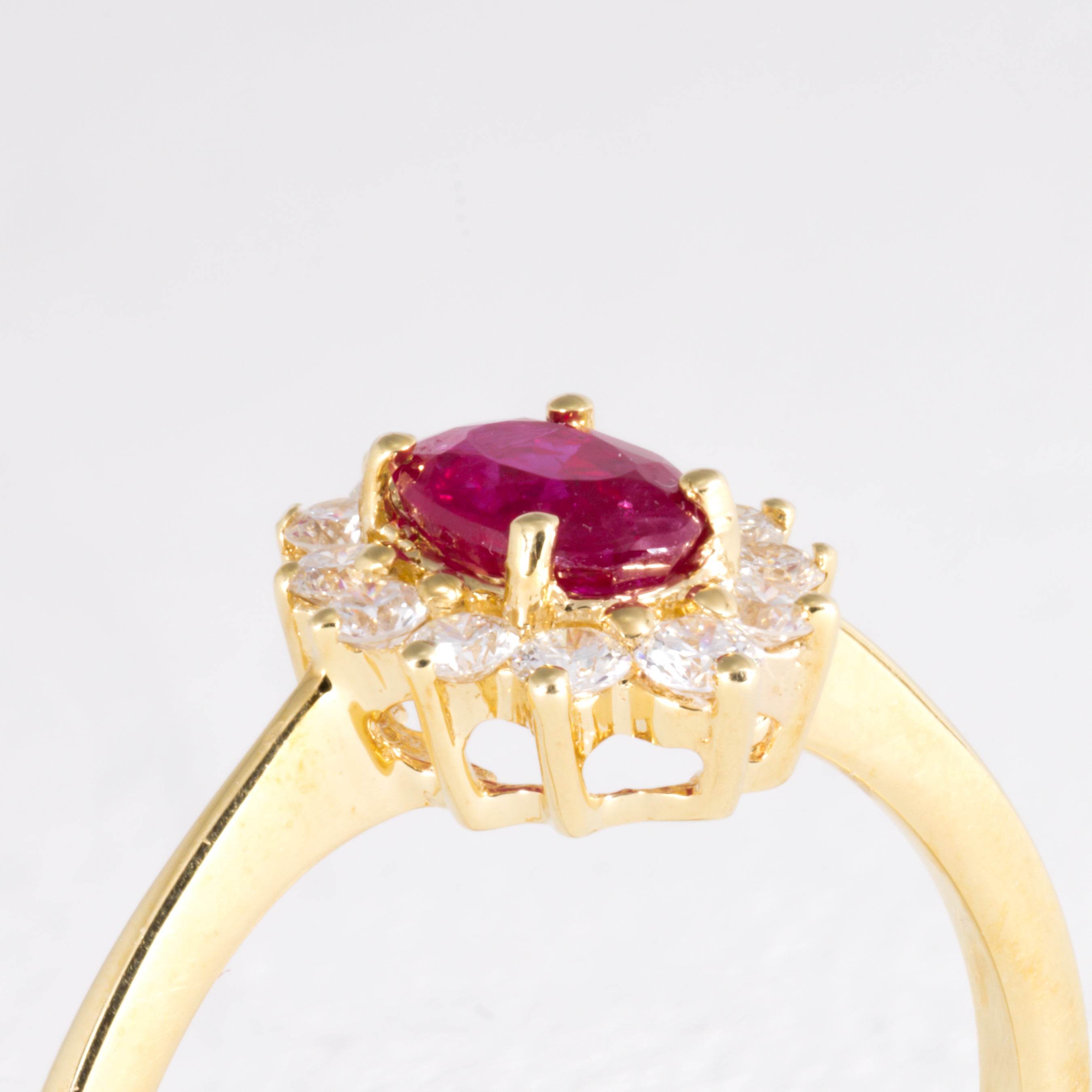 Ruby And Diamonds Cluster Ring - Image 2