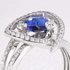 Triliant Cut Tanzanite And Diamond Ring - Image 2