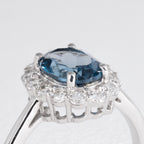 Oval London Blue Topaz Cluster Ring - Image 2