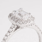 Emerald Diamond Halo Engagement Ring - Image 2