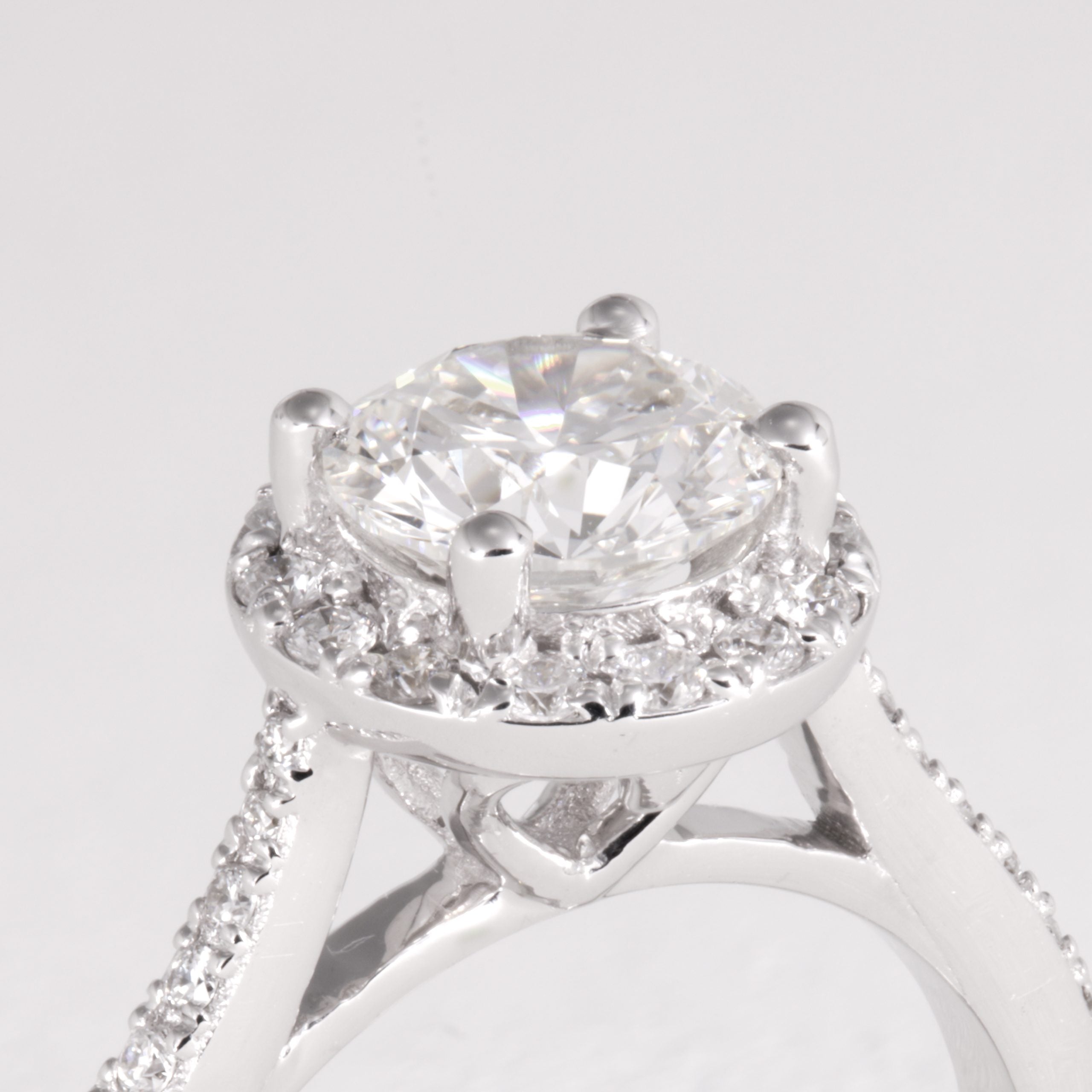 Diamond Halo Engagement Ring - Image 2
