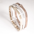 Tri Colour Gold Square Bangle Set