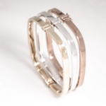 Tri Colour Gold Square Bangle Set