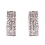 White Gold Baguette Diamond Huggies
