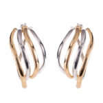 Two Tone Gold Angel Wings Earrings