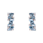 Baguette Blue Sapphire & Diamond Earrings