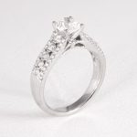 Diamond Engagement Ring With Pave and Tube Setting
