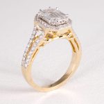 Baguette Diamond Halo Ring