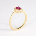 Ruby And Diamonds Cluster Ring