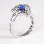 Triliant Cut Tanzanite And Diamond Ring