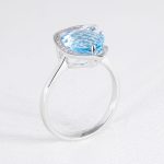 Heart Shaped Blue Topaz & Diamond Ring