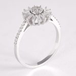 Baguette Diamond Flower Dress Ring