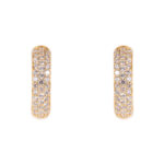 Yellow Gold Diamond Pave Hoop Earrings